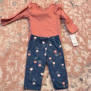 NWT Carter's Pink and Blue Floral Set